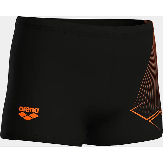 Плавки-шорты для мальчиков Arena BRIGHT SWIM SHORT черный, оранжевый (для детей)