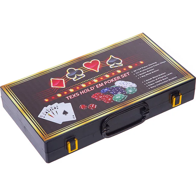 Набор для покера в пластиковом кейсе Texas Holdem Poker set SP-SPORT
 300S-C 300 фишек