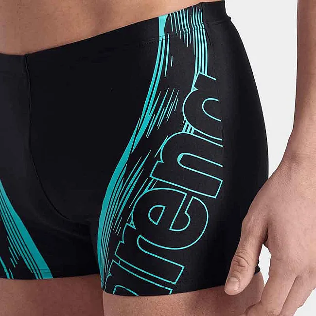 Плавки мужские Arena SWIM SHORT GRAPHIC черный, бирюзовый