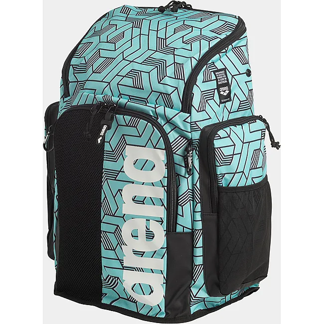 Спортивный рюкзак Arena SPIKY III BACKPACK 45 ALLOVER 45L черный, бирюзовый 54x36x27 см