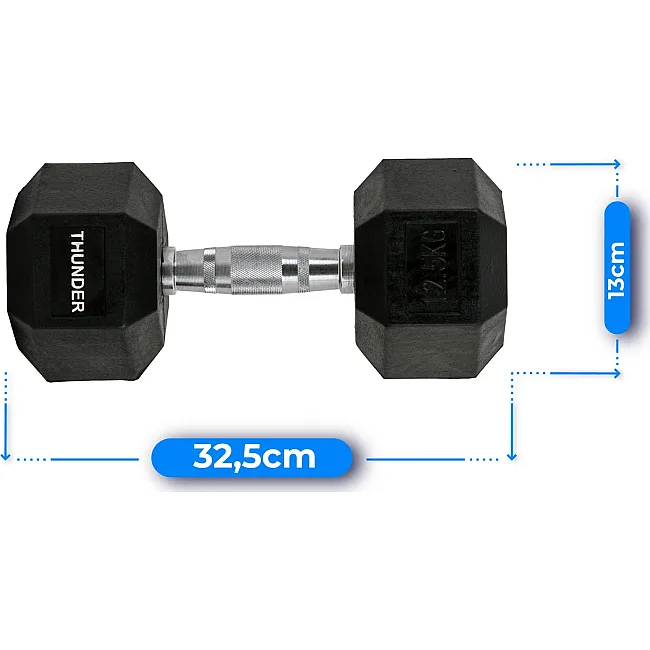 Гантель шестигранная THUNDER 12,5 кг (1шт)