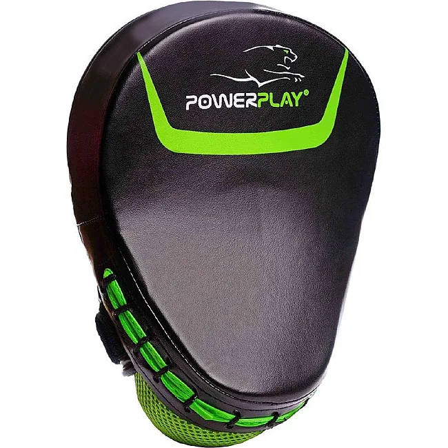 Лапы для бокса POWERPLAY 3041 Черно-зеленые PU