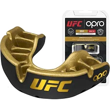 Капа для бокса OPRO Gold UFC детская (возраст до 10 лет) Black/Gold (art.102517001)
