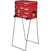 Корзина для теннисных мячей Unique BALLPORT Deluxe-long handles на 80 мячей red