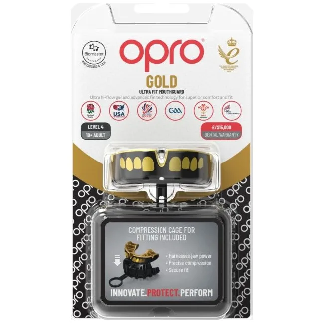 Капа OPRO Gold взрослая (возраст 11+) Grillz Black/Gold (art.102504012)