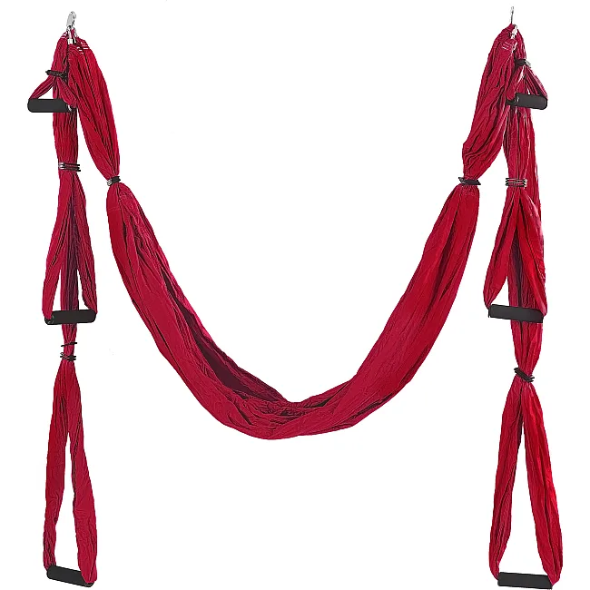Гамак для йоги с ручками Antigravity Yoga SP-PLANETA FI-5323 (Бордовый)
