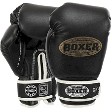 Рукавички для боксу штучна шкіра BOXER Еліт 2022 (Чорний)