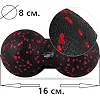 Масажний м'яч подвійний PowerPlay PP-4352 Epp foam peanut ball (d8*16cm.) Чорно/Червоний