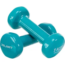 Гантели для фитнеса виниловые ZELART Beauty TA-5225-1 2шт 1кг (Бирюзовый)