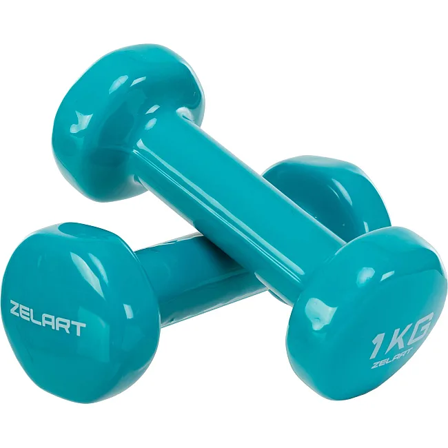 Гантели для фитнеса виниловые ZELART
 Beauty TA-5225-1 2шт 1кг (Бирюзовый)