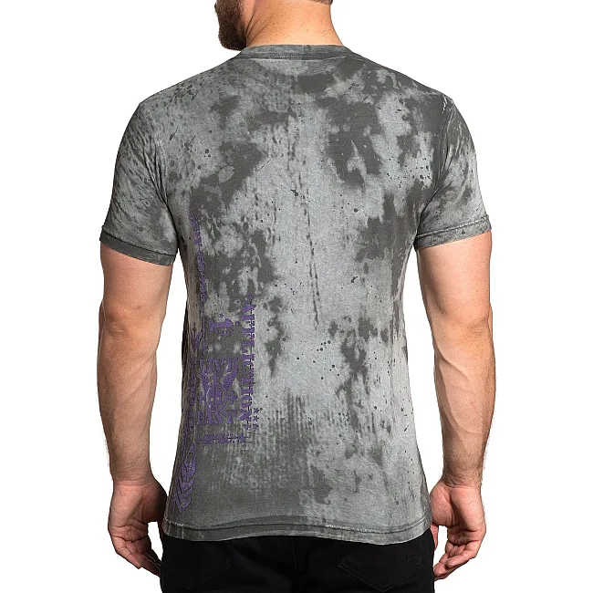 Футболка AFFLICTION Serpent Command Silver Lava Wash