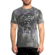 Футболка AFFLICTION Serpent Command Silver Lava Wash