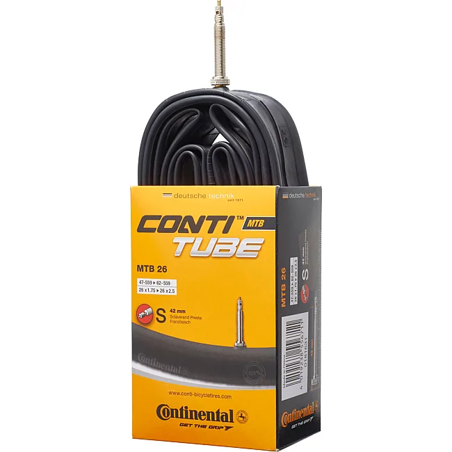 Камера для велосипеда CONTINENTAL MTB Tube 26", 47-559->62-559, S42, 210 г