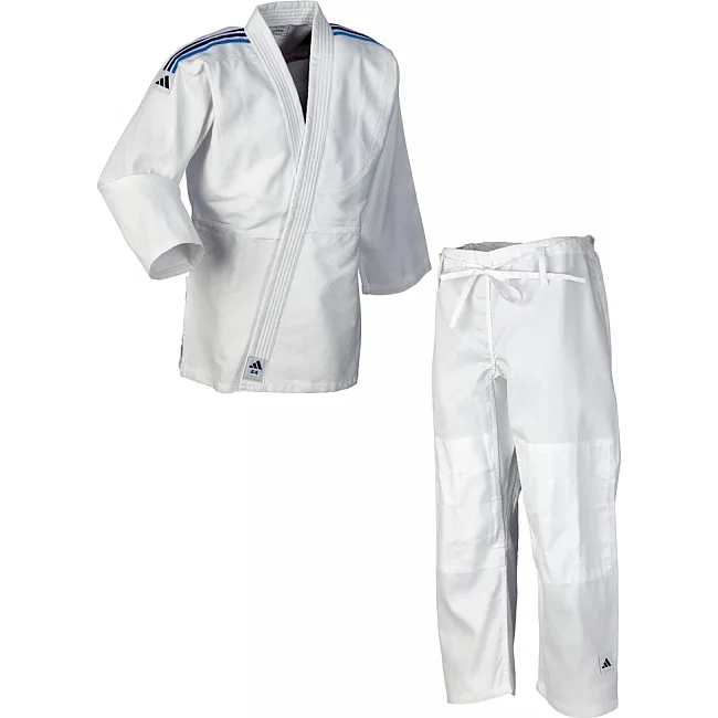 Кимоно для дзюдо Adidas Club J350P (белое с синим градиентом на плечах)