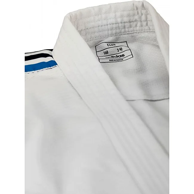 Кимоно для дзюдо Adidas Club J350P (белое с синим градиентом на плечах)