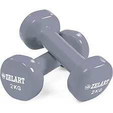 Гантели для фитнеса виниловые ZELART Beauty TA-5225-2 (Серый)