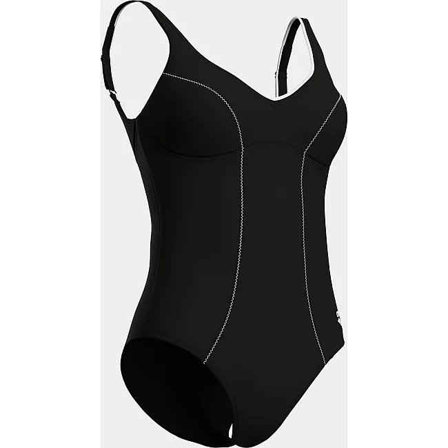 Купальник закрытый для женщин Arena CLIP BACK SWIMSUIT SOLID B черный, белый (для женщин)