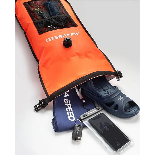 Буй для плавания с карманом Aqua Speed OPEN WATER SWIM BUOY+POCKET 63230 оранжевый 17 литров