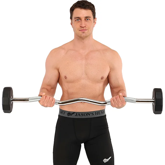 Штанга неразборная с фиксированным весом изогнутая PEV HAMMER STRENGHT TA-9978-20 (Черный)