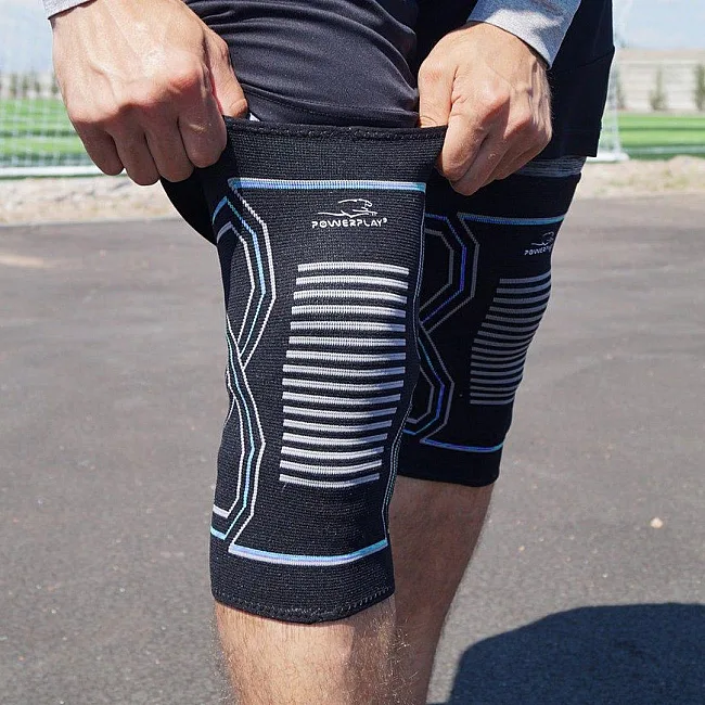 Наколенники спортивные PowerPlay PP-4099 Knee Support Черно/Синие (пара)