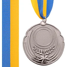 Заготовка спортивної медалі зі стрічкою SP-SPORT RESULT C-4331 ø6,5см (Срібний)
