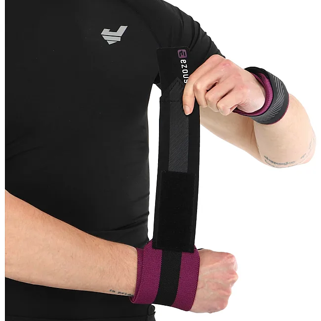 Кистевые бинты
 STRENGTH WRIST WRAPS EZOUS C-05 2штуки (Черный-фиолетовый)