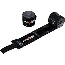 Бинты для бокса с принтом Череп полиэстер с эластаном 2штуки MAXXMMA WR07-120 3м (Черный-белый)