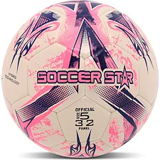 Футбольный мяч HYBRID SOCCER STAR TO-TOWN FB-4517 №5 PU (Белый-розовый)