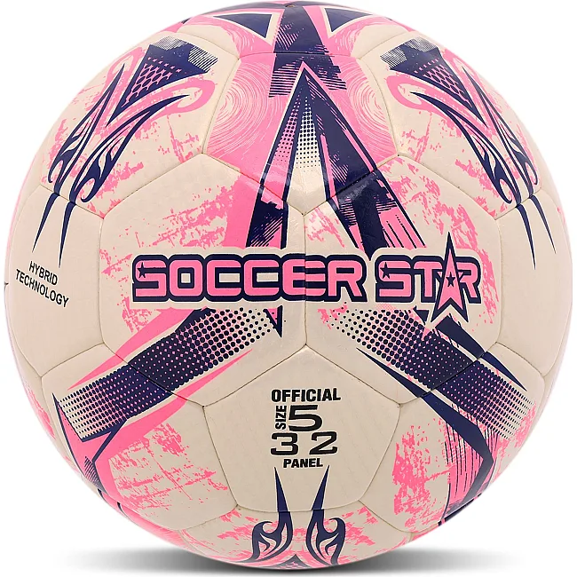 Футбольный мяч
 HYBRID SOCCER STAR TO-TOWN FB-4517 №5 PU (Белый-розовый)