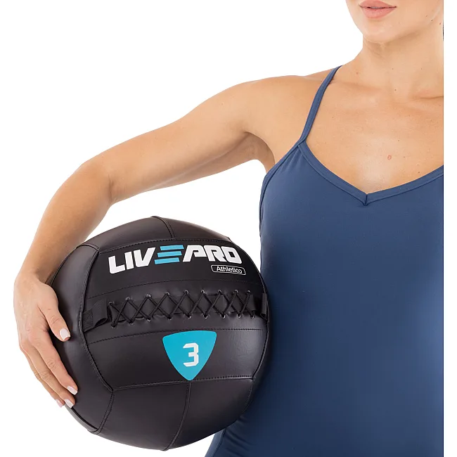 Мяч набивной медицинский для кроссфита WALL BALL LiveUp LP8103-3 3кг