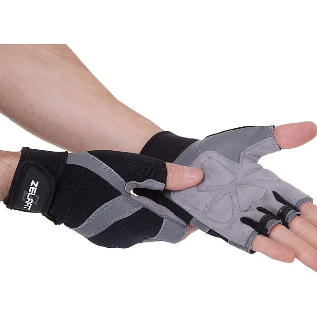 Тренировочные перчатки для фитнеса
 ZELART

 SB-161594 (Черный-серый)