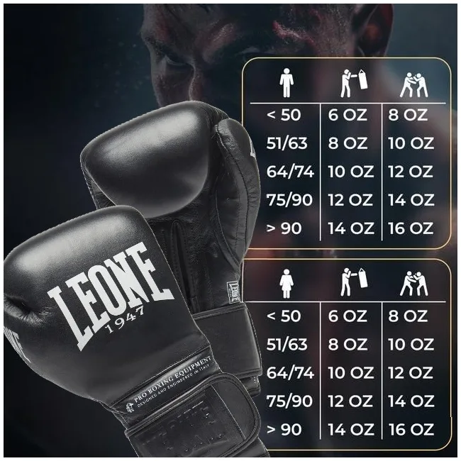 Боксерські рукавиці Leone GN111 THE GREATEST Black (бинти 4 м. в комплекті)