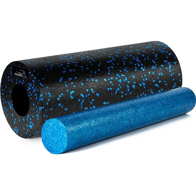 Массажный набор PowerPlay PP_4015 EPP Foam Roller Set 4in1 (2-я роллы + 2-я мячи) Черно-синий