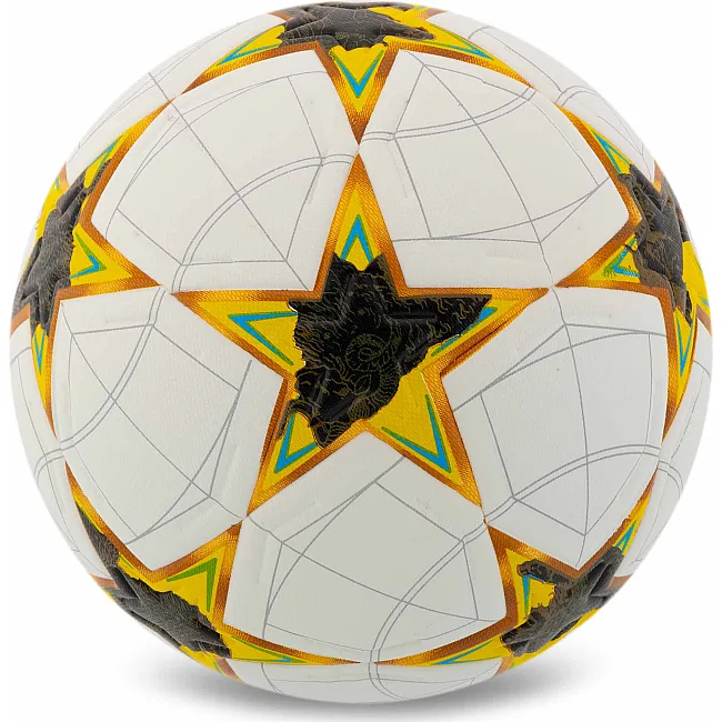Футбольний м'яч SELECTARS SP-SPORT FB-7586 №5 PU (Білий-жовтий)