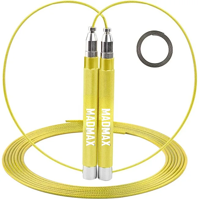 Скакалка скоростная на алюминиевая подшипниках MadMax MFA-286 Speed jump rope Yellow