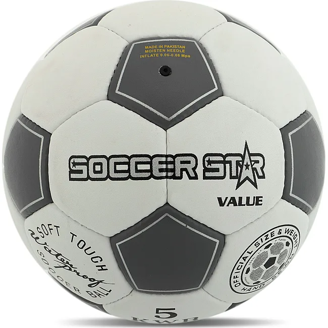 Футбольний м'яч SOCCER STAR SOFT TOUCH VALUE FB-6033 №5 (Білий-сірий)