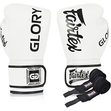 Боксерские перчатки Fairtex BGVG1 White (бинты в комплекте)