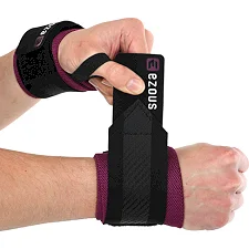 Кистевые бинты STRENGTH WRIST WRAPS EZOUS C-05 2штуки (Черный-фиолетовый)