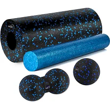 Масажний набір PowerPlay PP_4015 EPP Foam Roller Set 4in1 (2-ва роли + 2-ва м'ячі) Чорно-синій