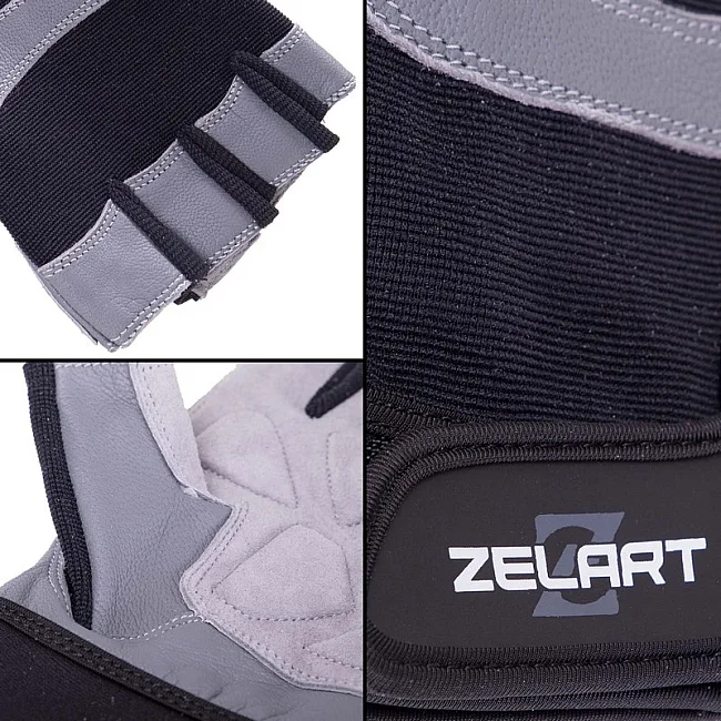 Тренировочные перчатки для фитнеса
 ZELART

 SB-161594 (Черный-серый)