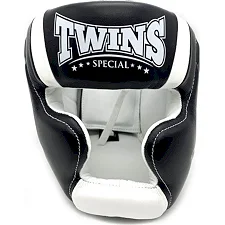 Боксерский шлем TWINS Head Protection HGL11 Black White