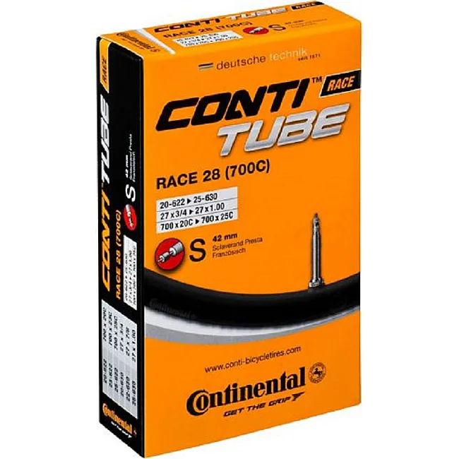 Камера для велосипеда CONTINENTAL Race 28", S42 RE, 18-622 -> 25-630, S42, 105 г