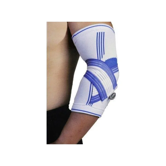 Налокотник-бандаж POWER SYSTEM PS-6007 Pro White/Blue (1шт)