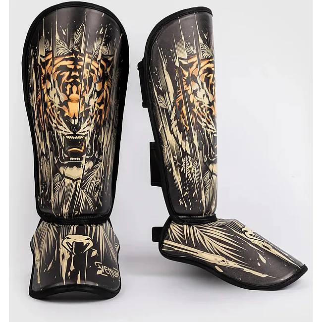 Защитные щитки для ног VENUM Tiger Black Neon Orang