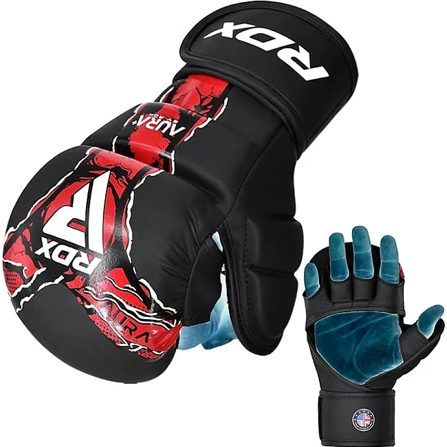Тренировочные перчатки RDX GRAPPLING GLOVES SHOOTER NEW AURA F17 черный, красный