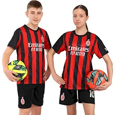 Футбольна форма дитяча із символікою клубу AC MILAN домашня 2026 SP-SPORT CO-7357 (Червоний-чорний)