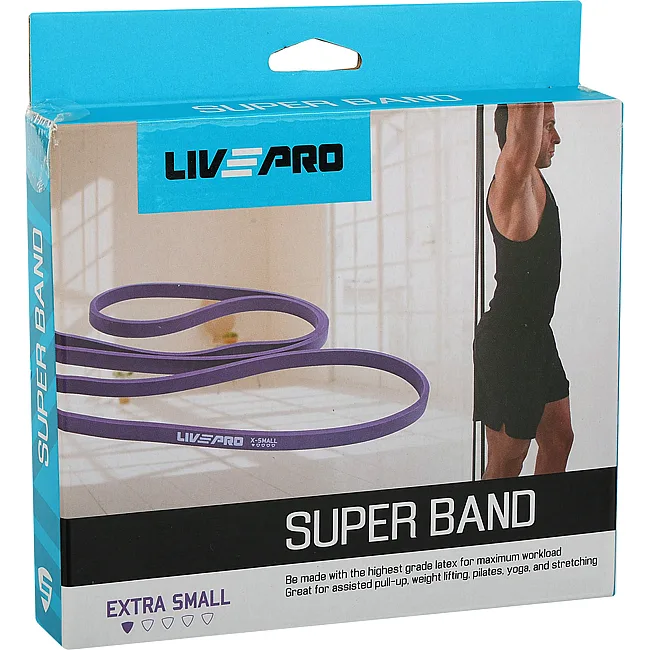 Резина петля для подтягиваний LiveUp SUPER BAND LP8410-XS 7-16кг (Фиолетовый)
