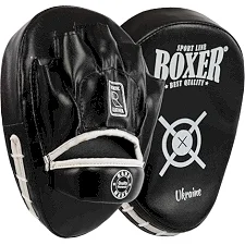 Лапа боксерская изогнутая тренировочная BOXER NEW 2011-N (Черный)