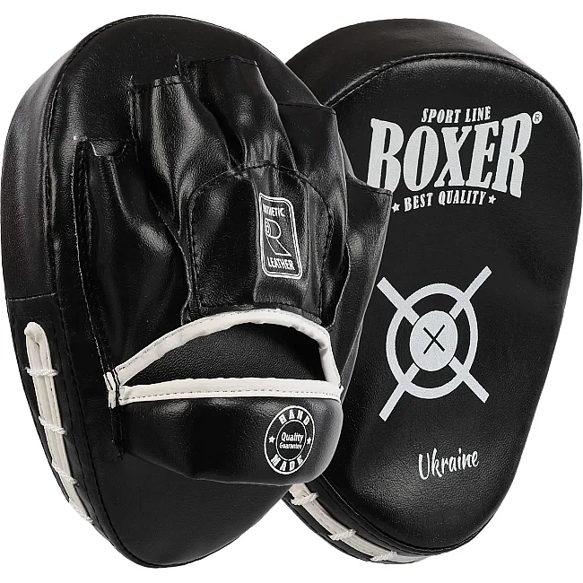 Лапа боксерская изогнутая тренировочная BOXER NEW 2011-N (Черный)