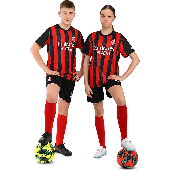 Футбольна форма дитяча із символікою клубу AC MILAN домашня 2026 SP-SPORT CO-7357 (Червоний-чорний)